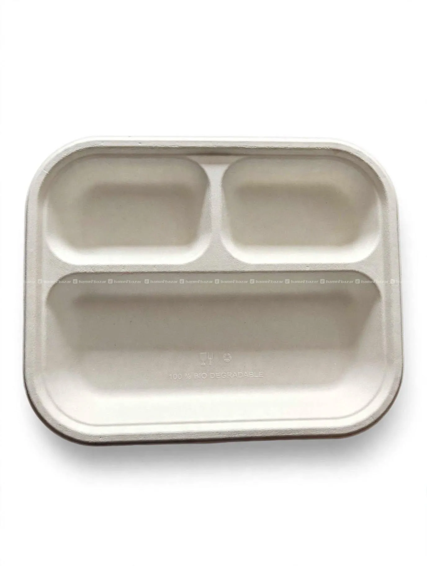 3 CP BAGASSE DISPOSABLE MEAL TRAY | ECO-FRIENDLY 2