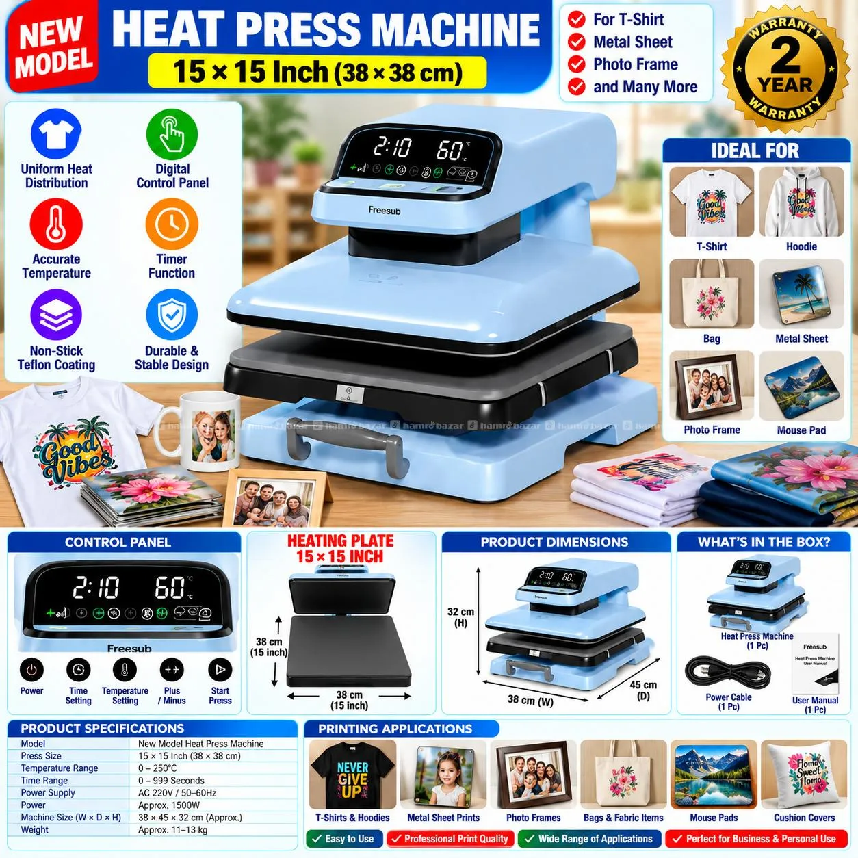15*15 Inch Heatpress Machine New Model Automatic