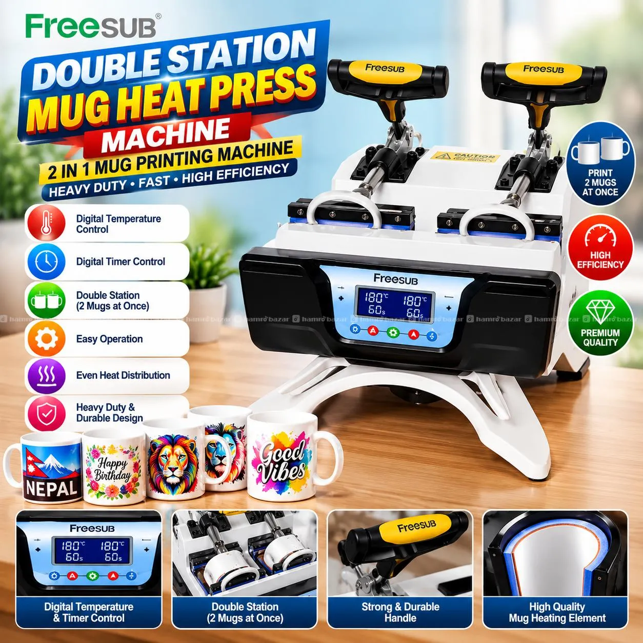 Double Station Mug Heat Press Machine