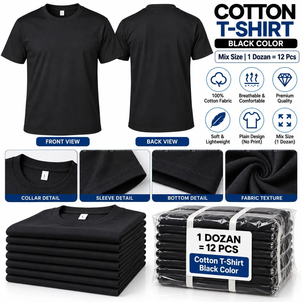 Cotton Tshirt Black Color