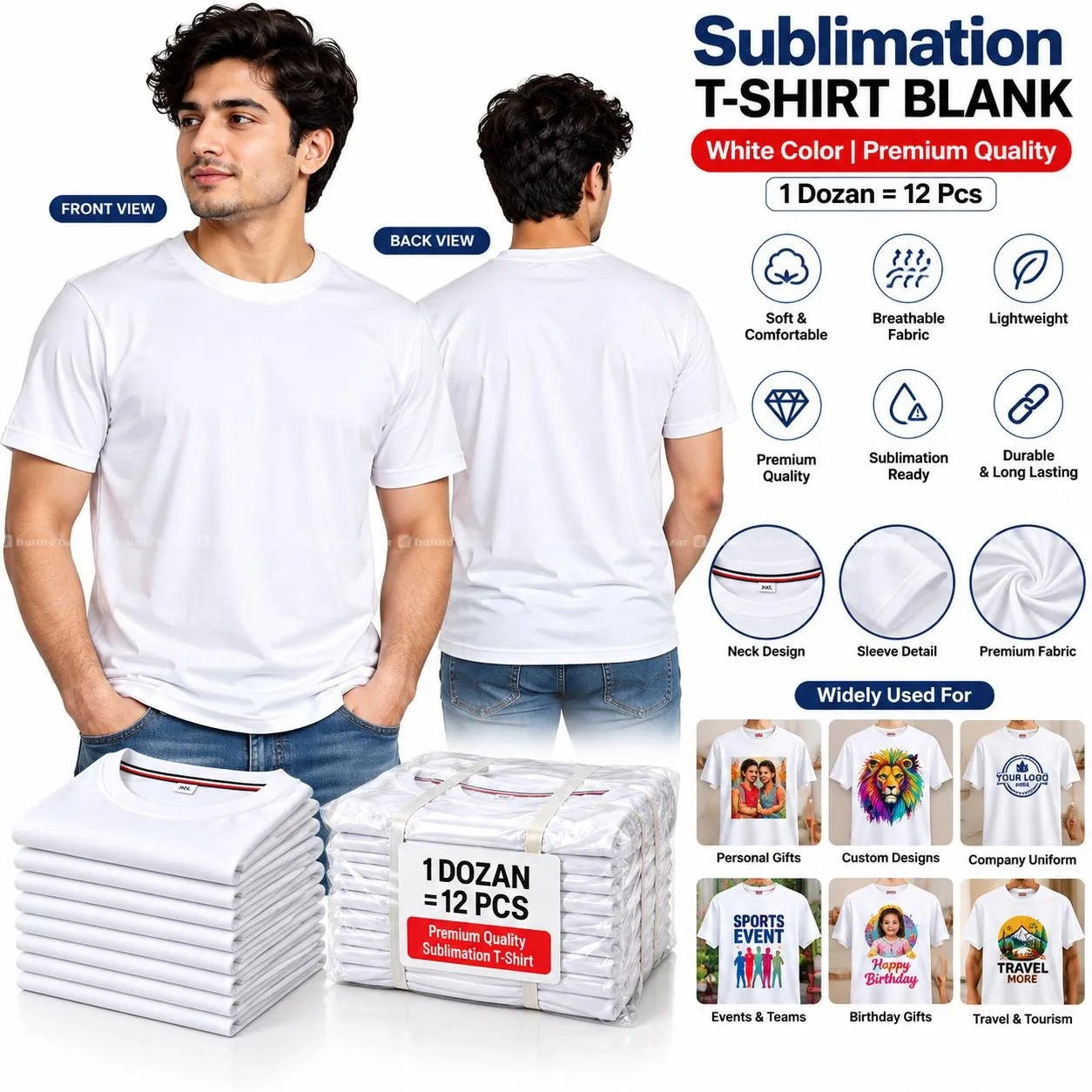 Sublimation PSY T-Shirt Blank White Color 2