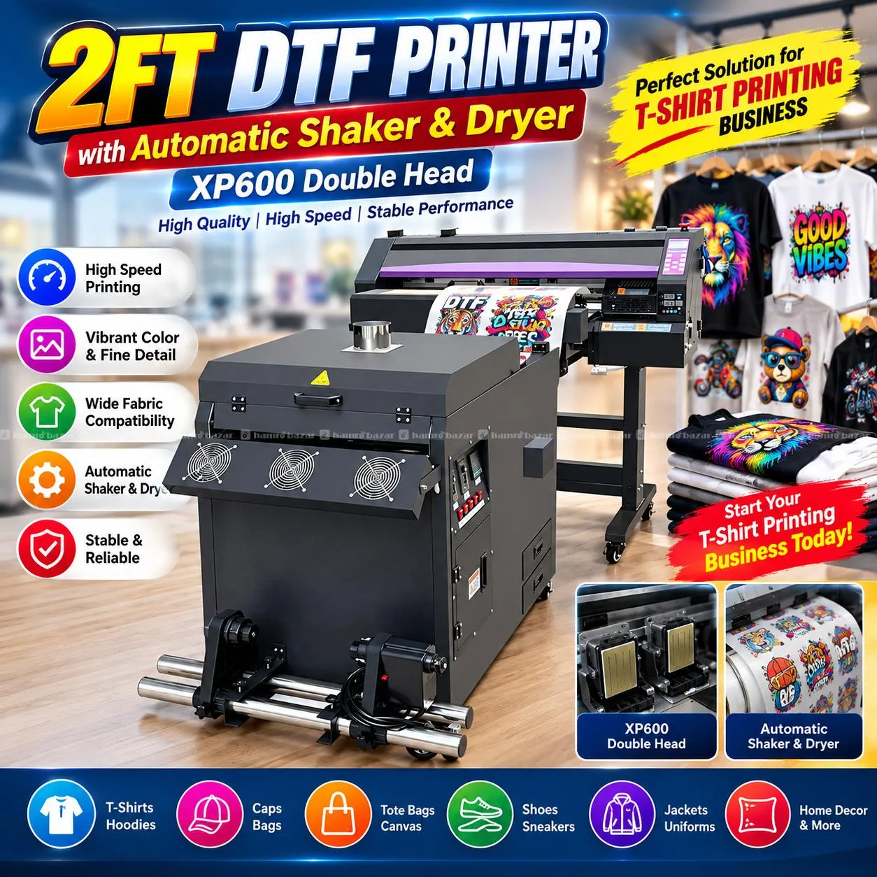 30cm-1Ft DTF Printer With Automatic Powder Shaker 