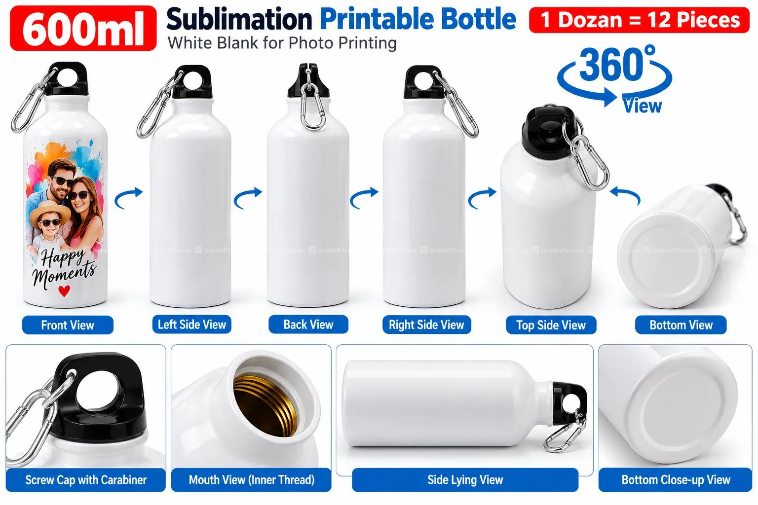Sublimation Printable Bottle 600ML 2