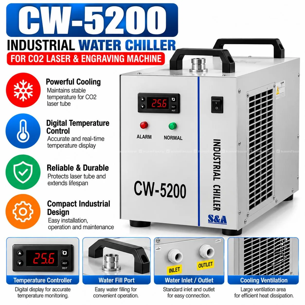 Water Chiller for Co2 Laser & Engraving Machine