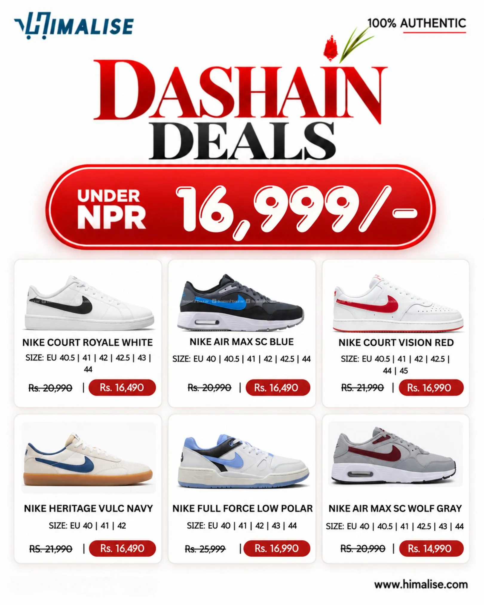 Original Sneakers|Dashain Sale|Nike,Adidas,Jordan.