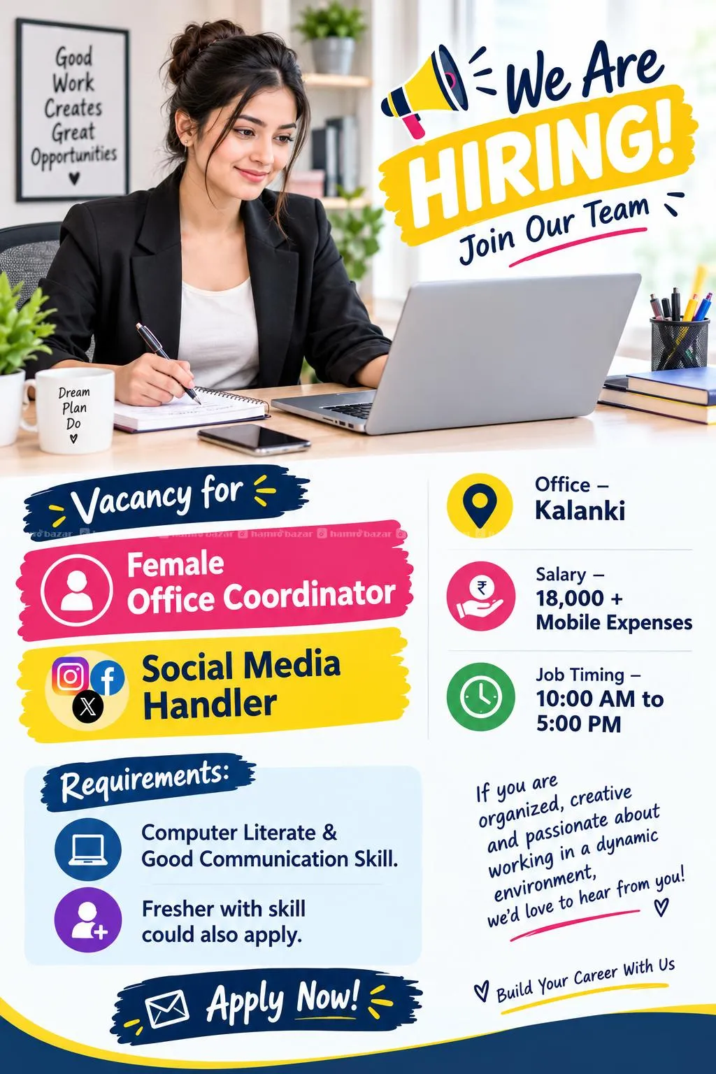 Job  = Office Coordinator (Female)
