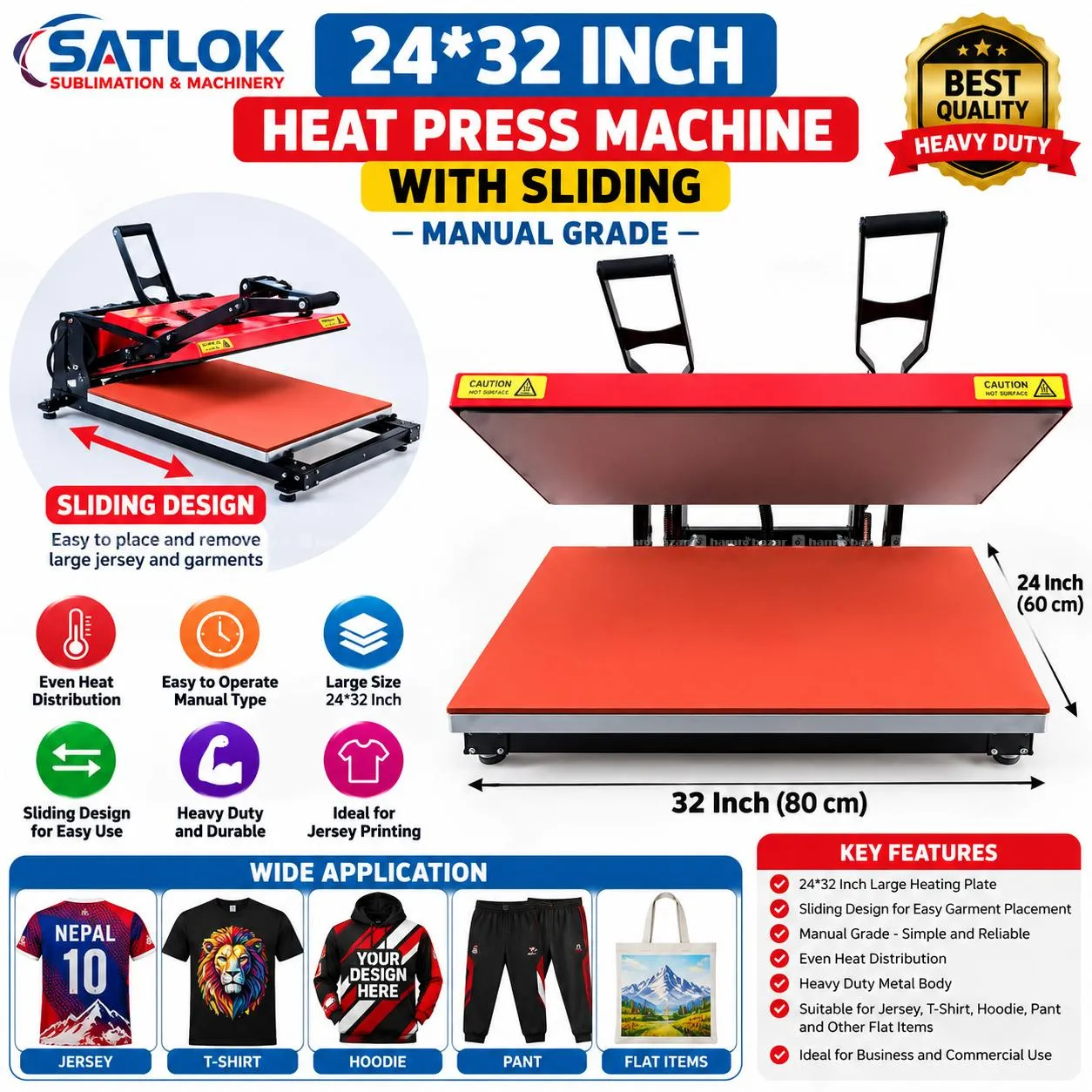 24*32 Inch Heat Press Machine Jersey Printing