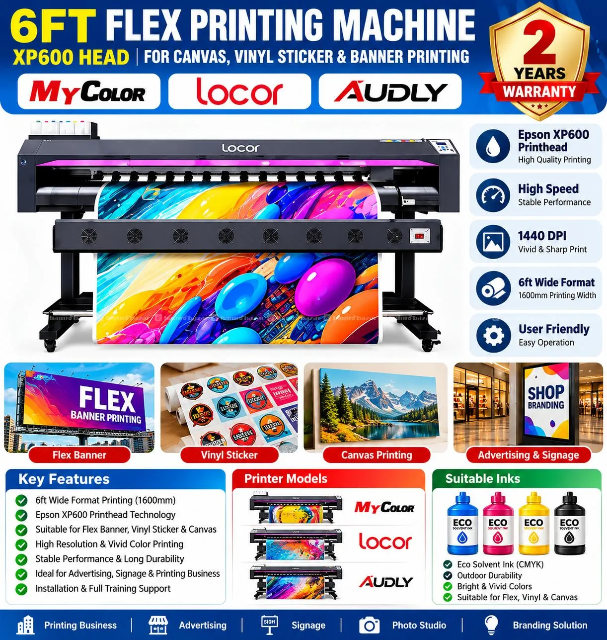 Flex Printing Machine 6ft Size Xp600 Printhead