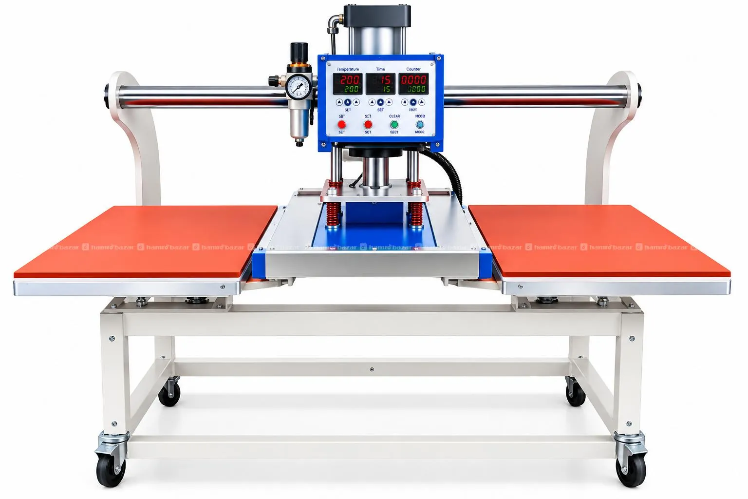 Pneumatic Double Bed Heat Press 15*15 For Jersey