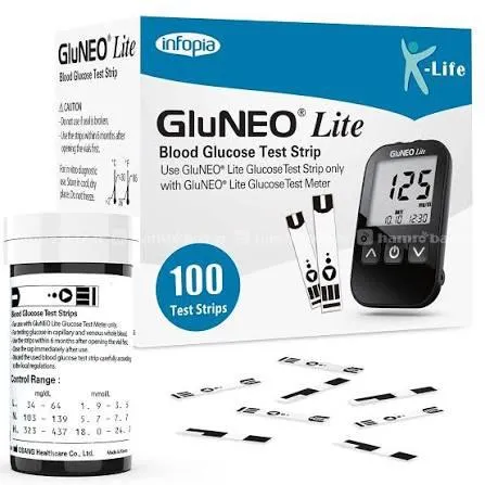 GluNEO Lite Blood Glucose 100 Test Strips