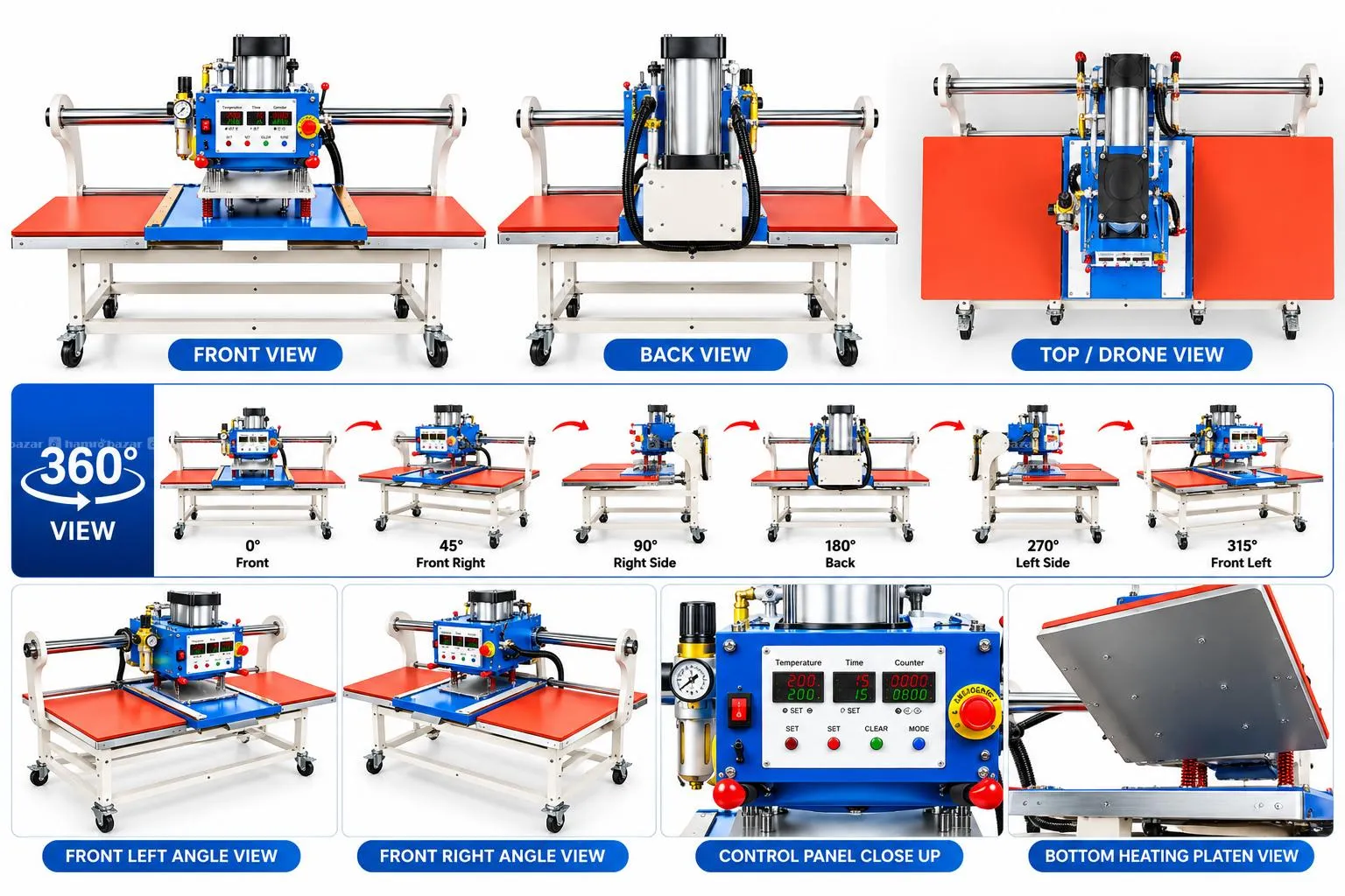 Heat Press Machine 16*24 Inch Pneumatic Double Bed