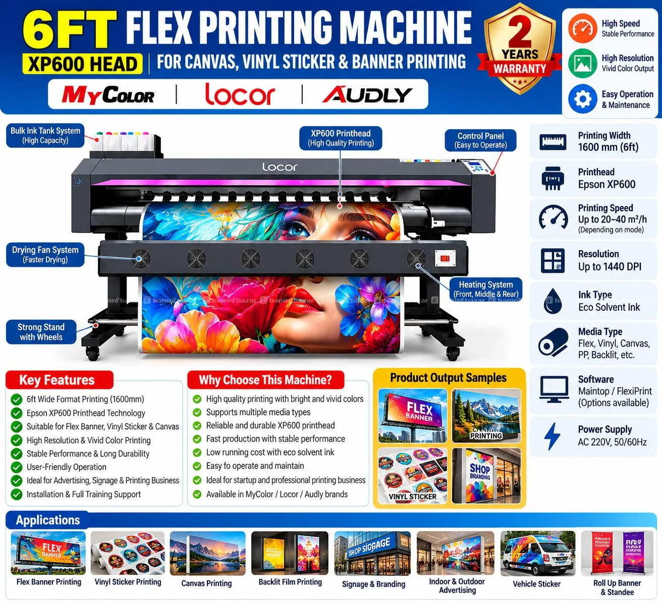 Flex Printing Machine 6ft Size Xp600 Printhead 3