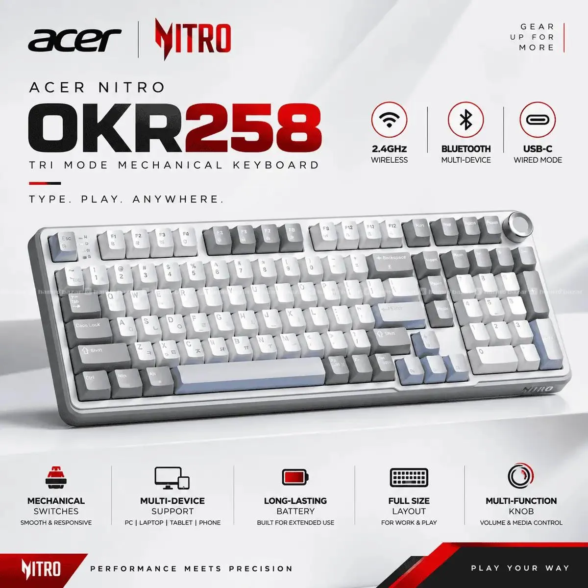 ACER NITRO OKR258 Tri Mode Mechanical Keyboard 2