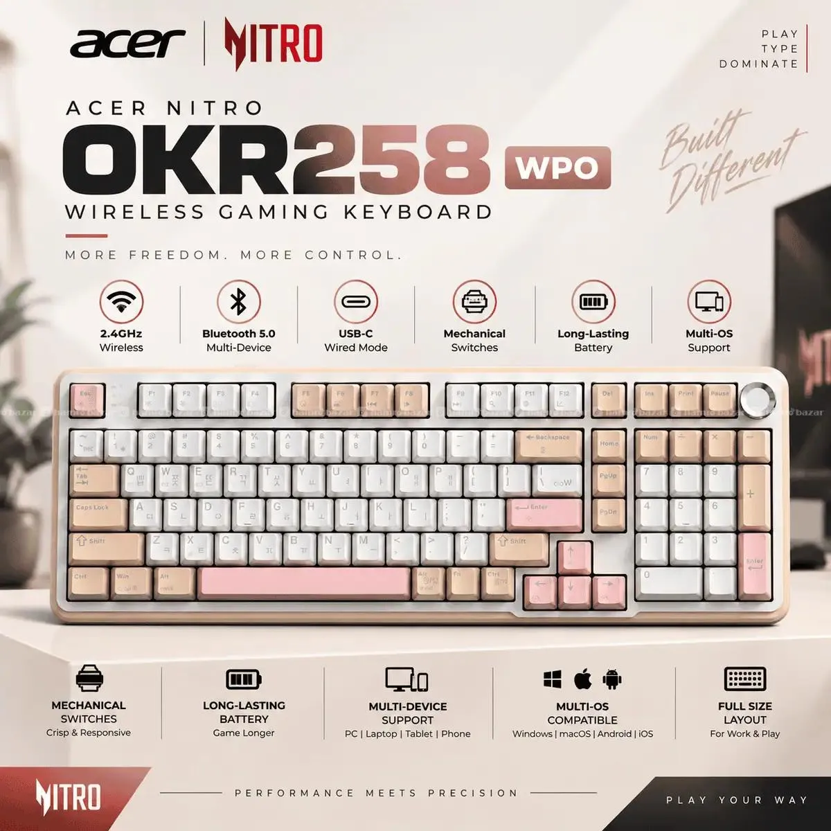 ACER NITRO OKR258 Tri Mode Mechanical Keyboard 3