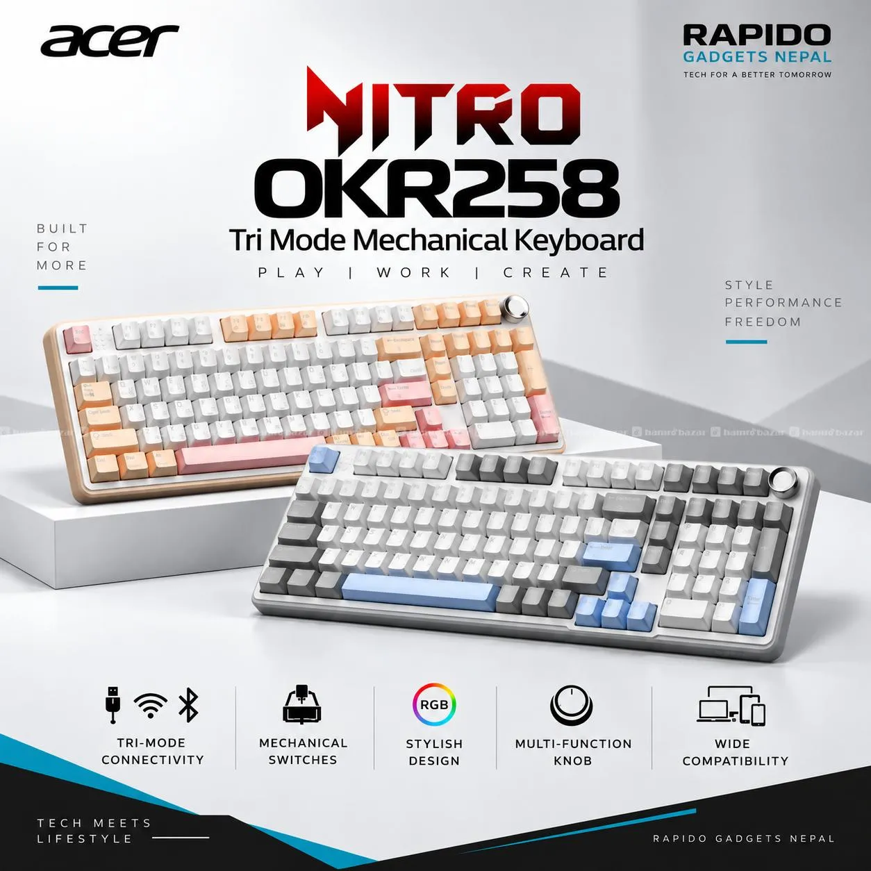 ACER NITRO OKR258 Tri Mode Mechanical Keyboard