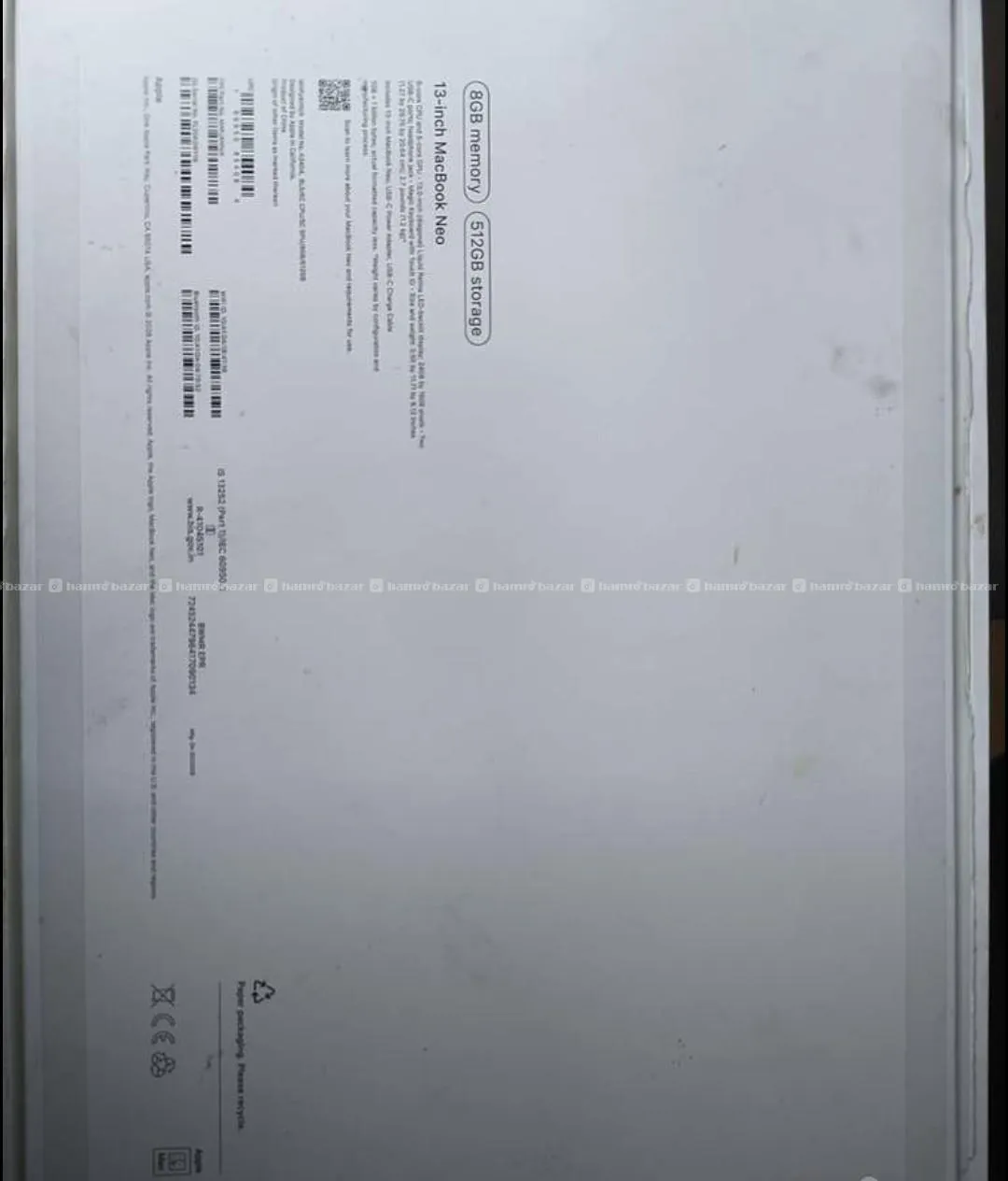 macbook neo 512 gb touch id 100% bh 2