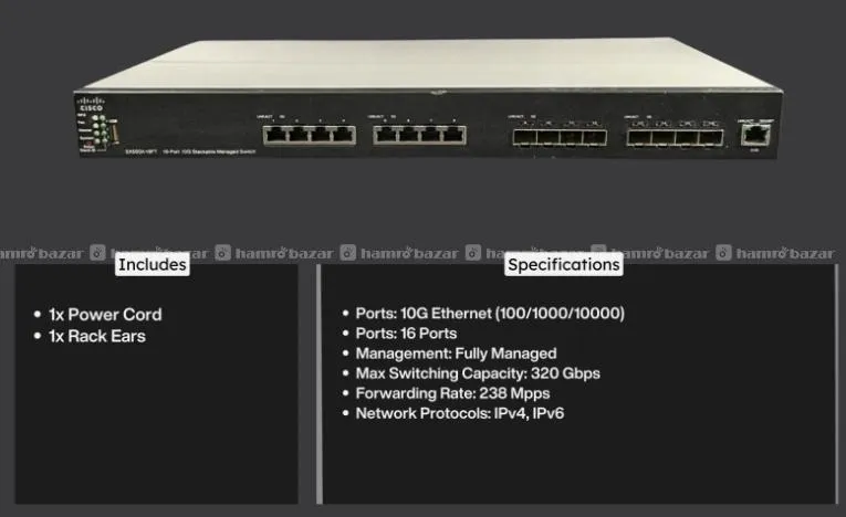 SX550X-16FT-K9 Cisco 16-Port 10G Gigabit Layer 3