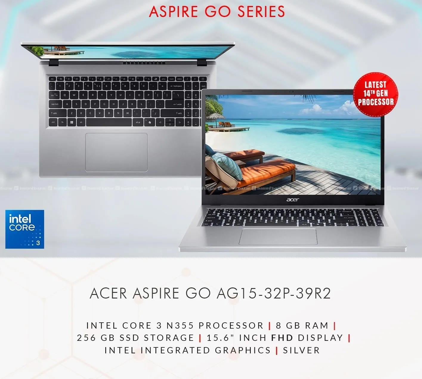 Acer Aspire Go  Core i3 N335 8/256GB 15.6" Laptop