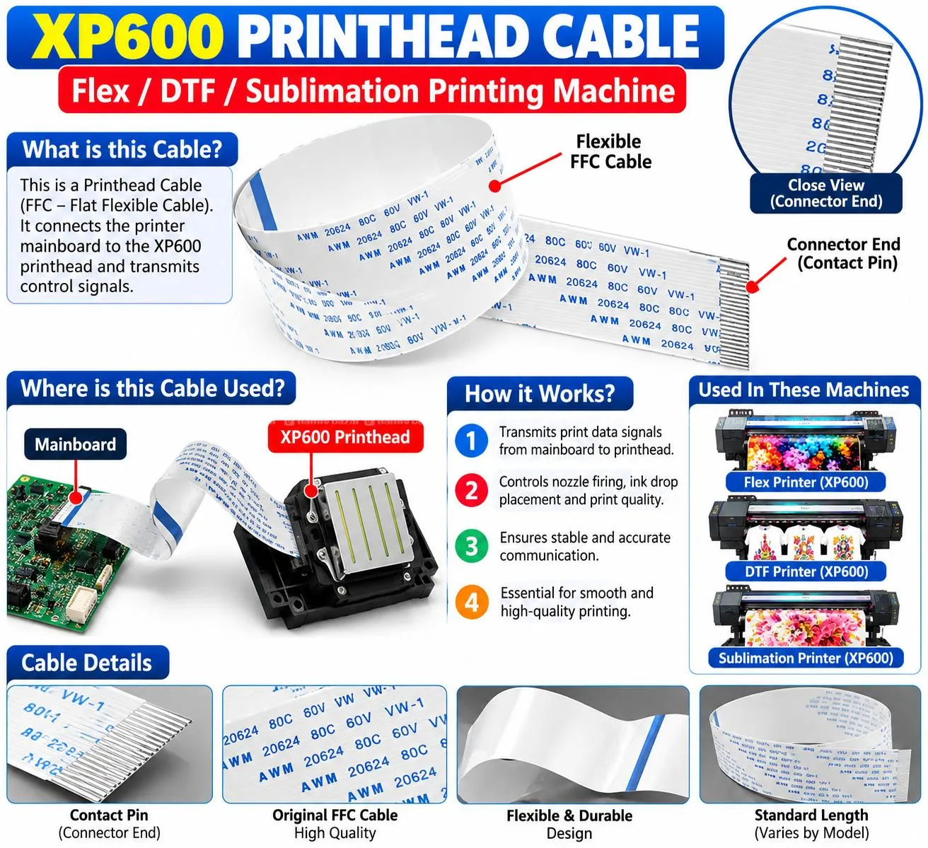 Head Cable for Xp600 Printhead 2