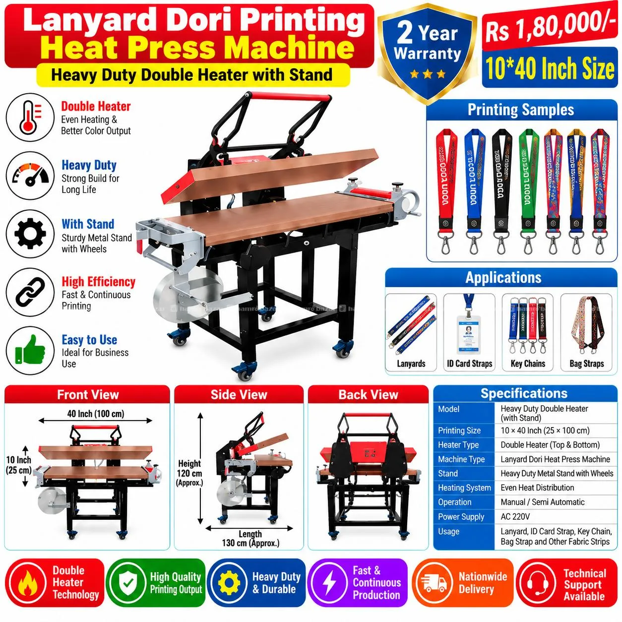 Lanyard dori Printing Machine Double Heater 10*40