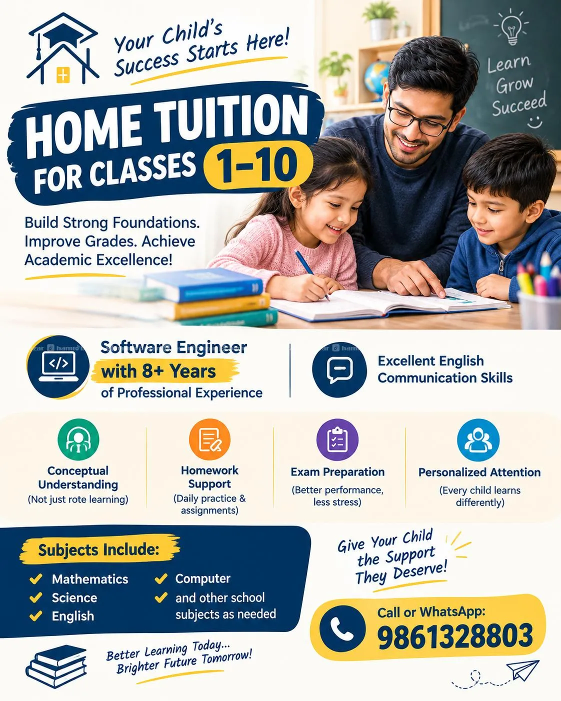 HOME TUTION FOR CLASSES 1-10 | JUST NPR 10,000