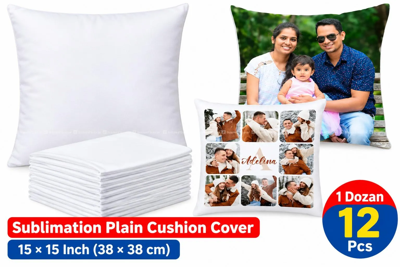 Sublimation Plane Cushion Cover 15*15 Inch White